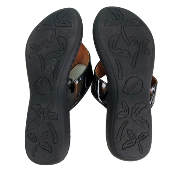 Born Concept patent leather strapy sandals, women's size 7M, black and brown - Picture 5 of 6